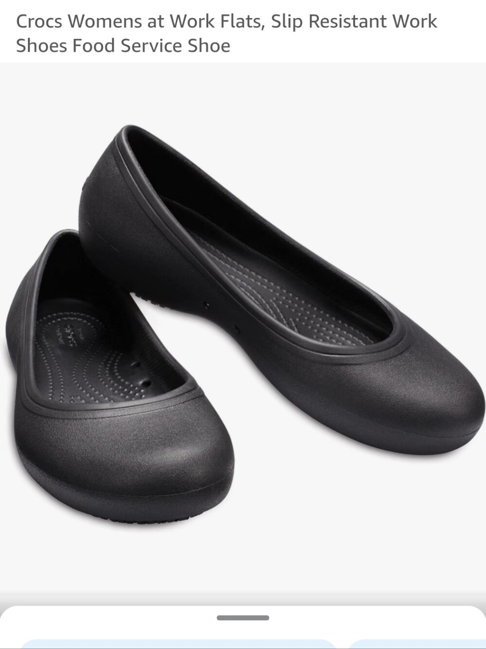 Crocs Womens at Work Flats, Everyday Flats, Slip Resistant Shoes Black Size 8